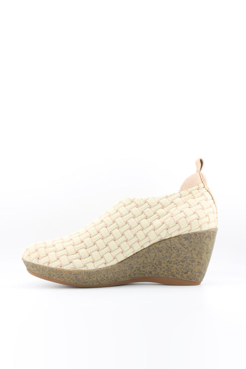 Bernie Mev Woven Elastic Wedge Ankle Shoe